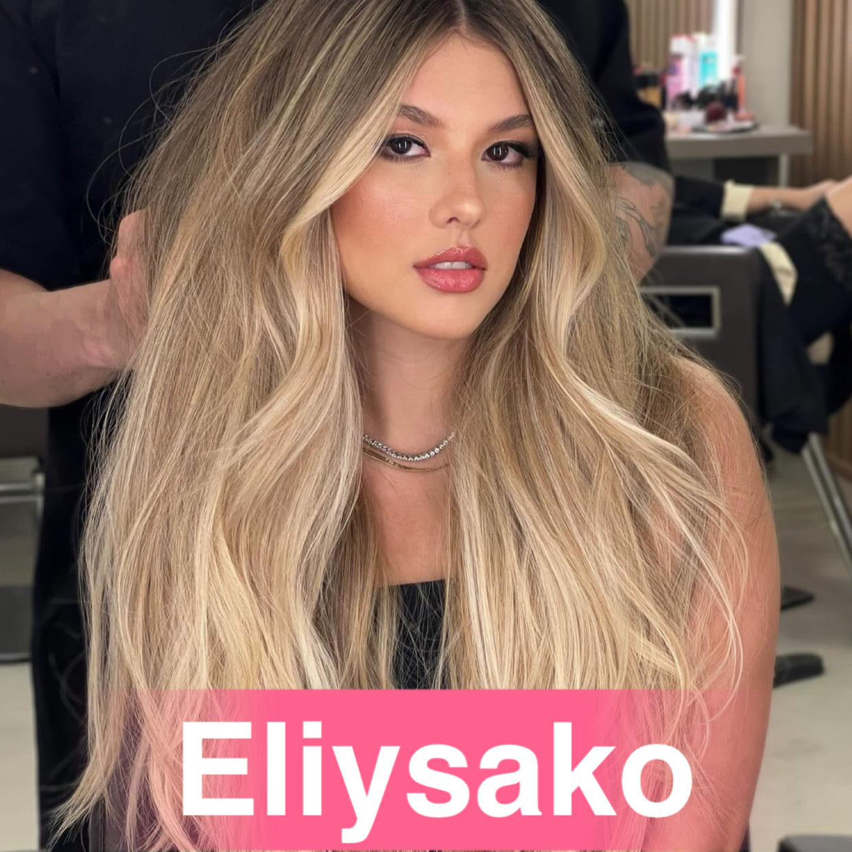 Eliysako I Tip Hair Extensions Human Hair,Cold Fusion Soft Abnormal Hair Extensions 50 Strands Pre Keratin Bonded, Itip Human Hair Extensions,50g/Pack